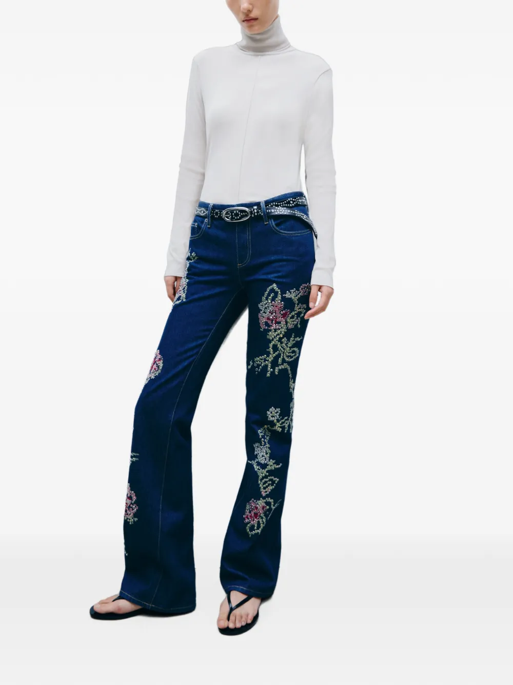 Tory Burch Fijne geribbelde coltrui Beige