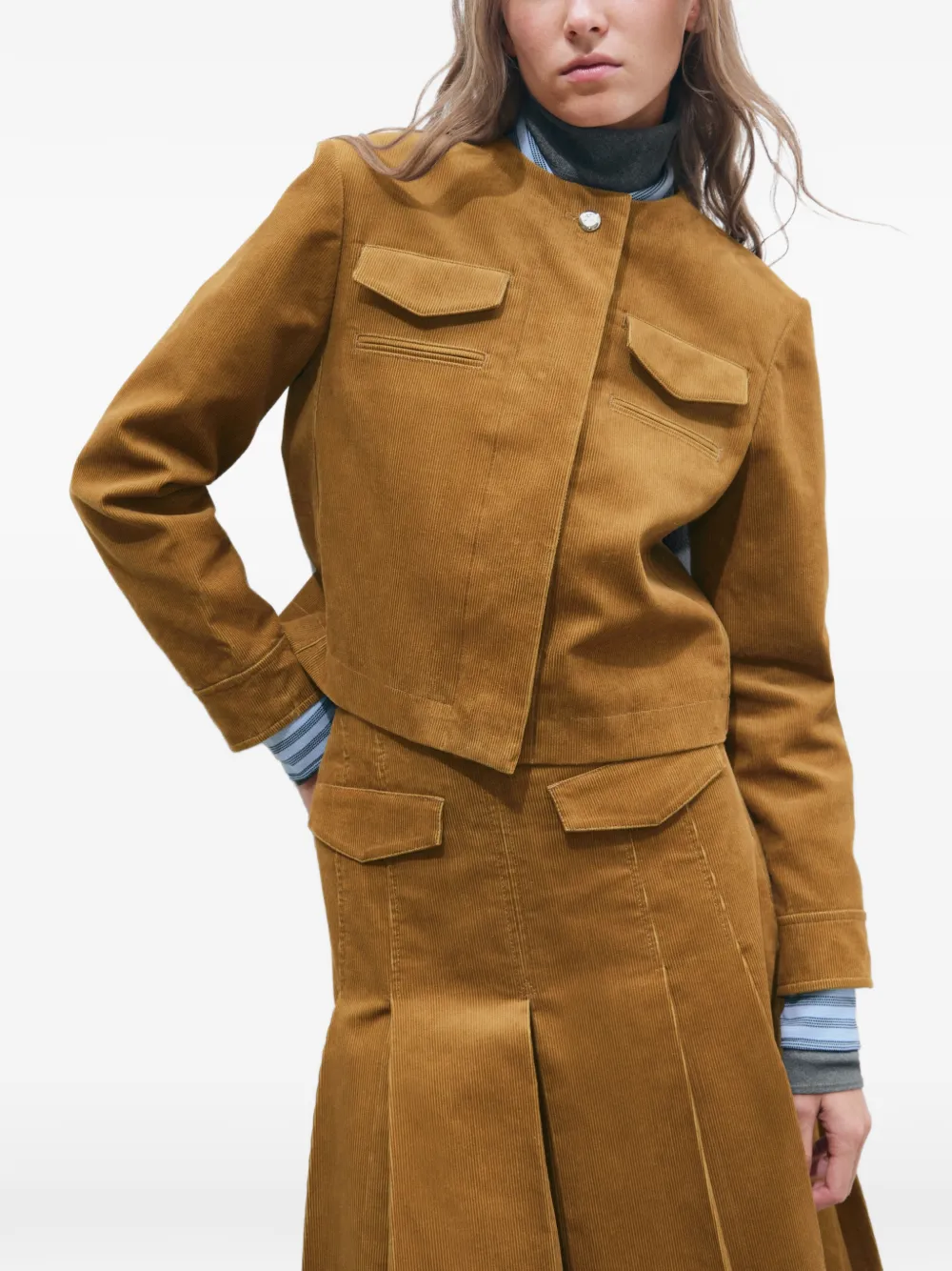 Tory Burch Ribfluwelen jack Bruin