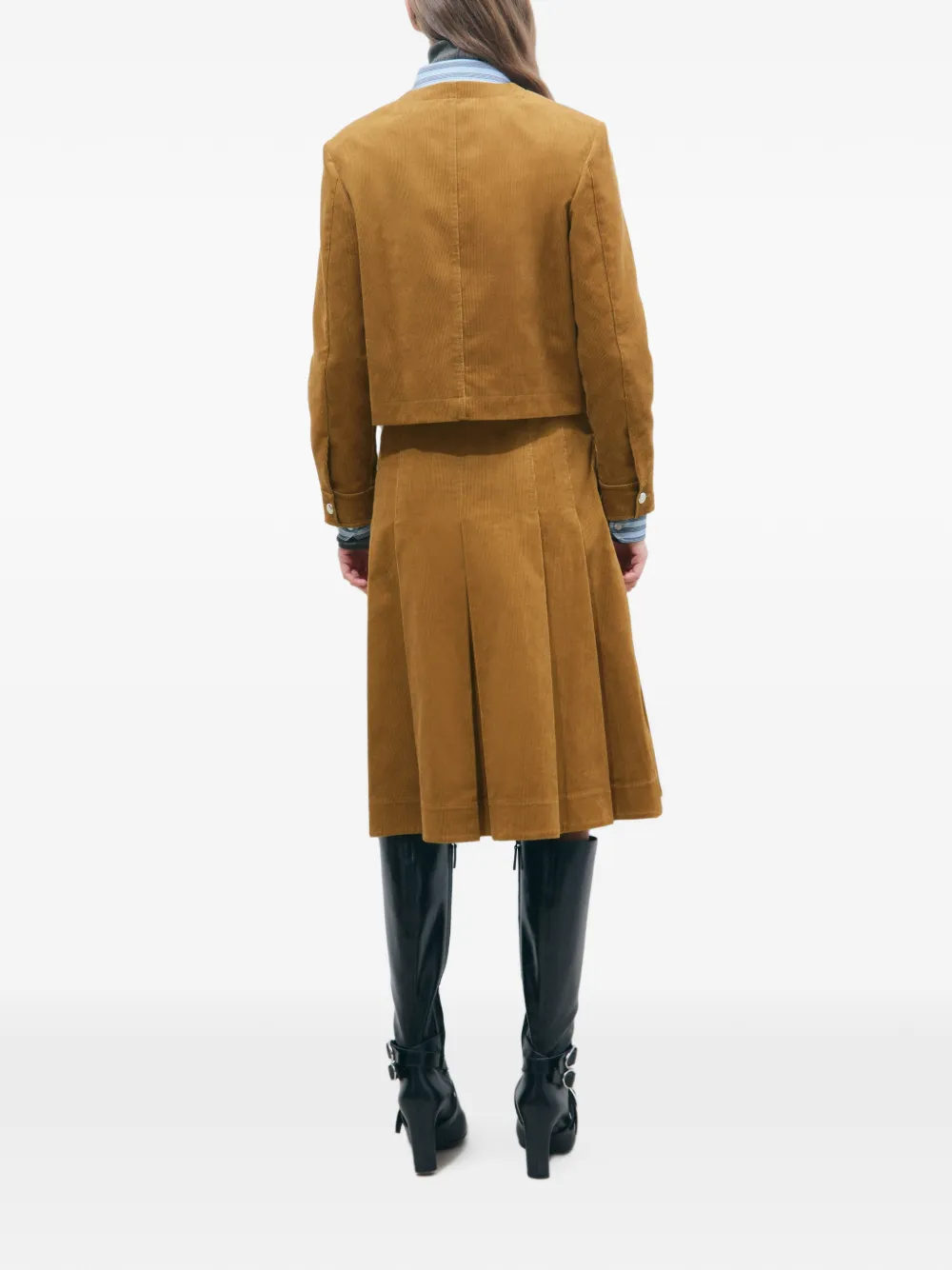 Tory Burch Ribfluwelen jack Bruin
