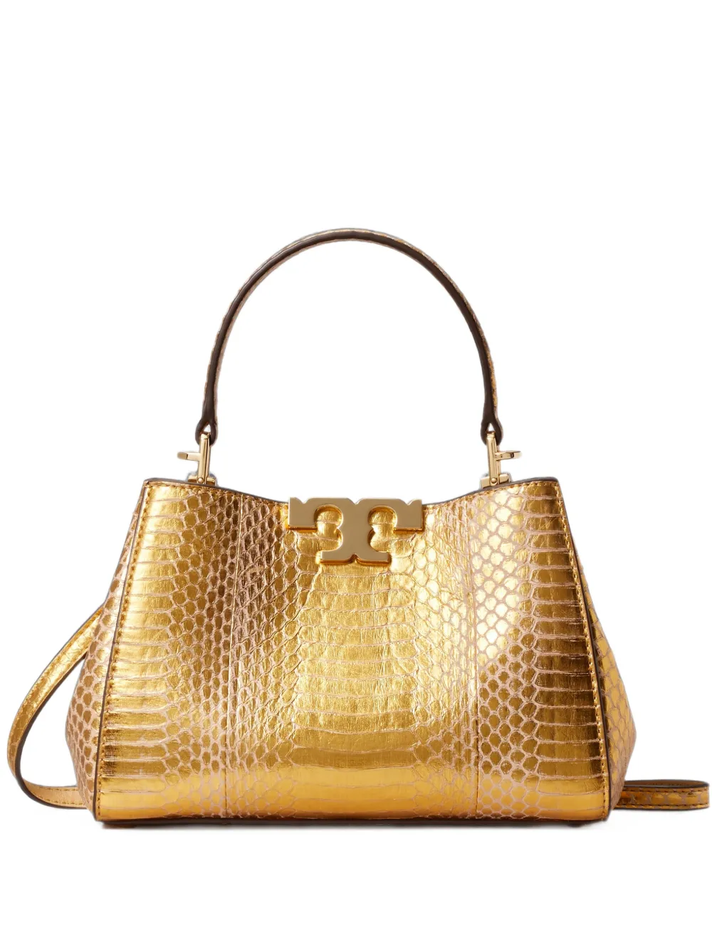 Tory Burch Mini Eleanor Snake Satchel Bag In Gold