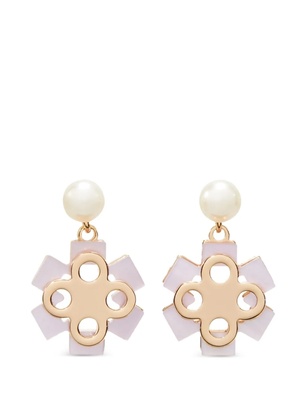 Tory Burch Forget Me Not pearl drop earrings - Oro