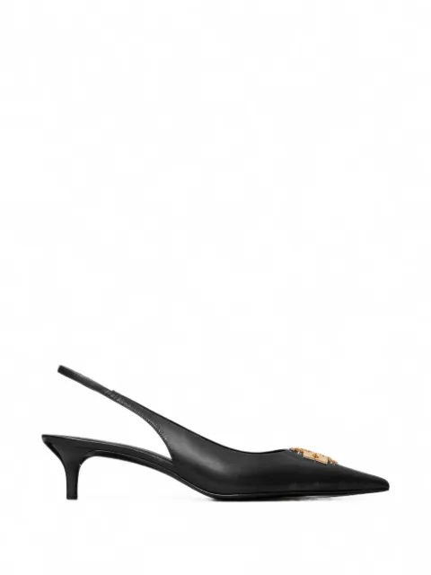 Tory Burch Charlie logo-plaque slingback pumps