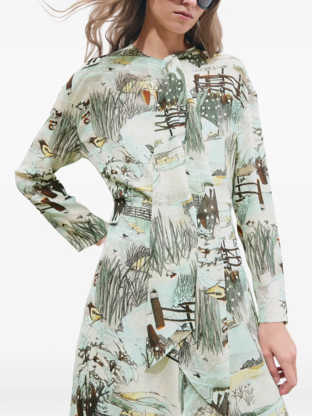 Tory Burch Viscose jurk met print Beige