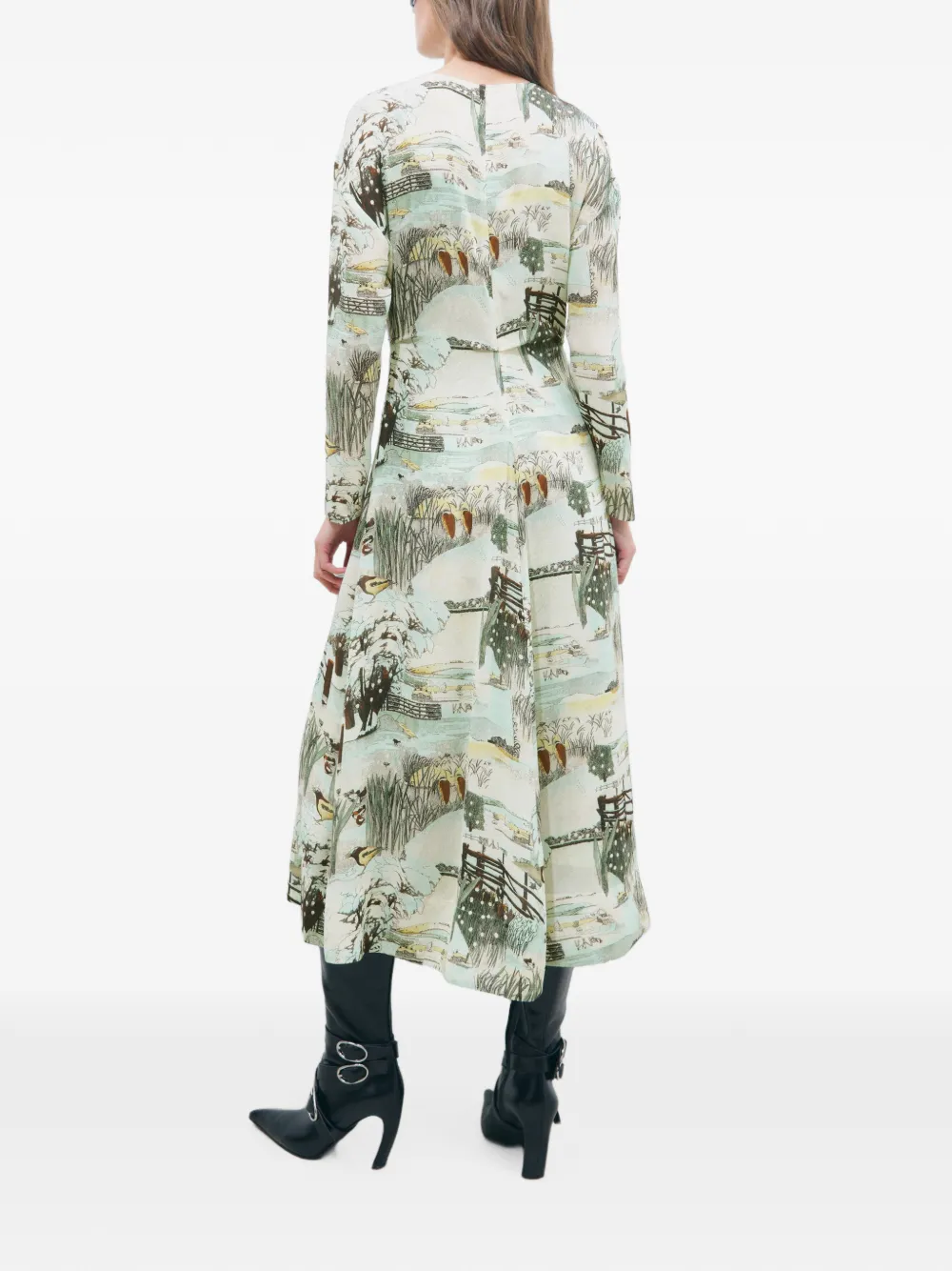 Tory Burch Viscose jurk met print Beige