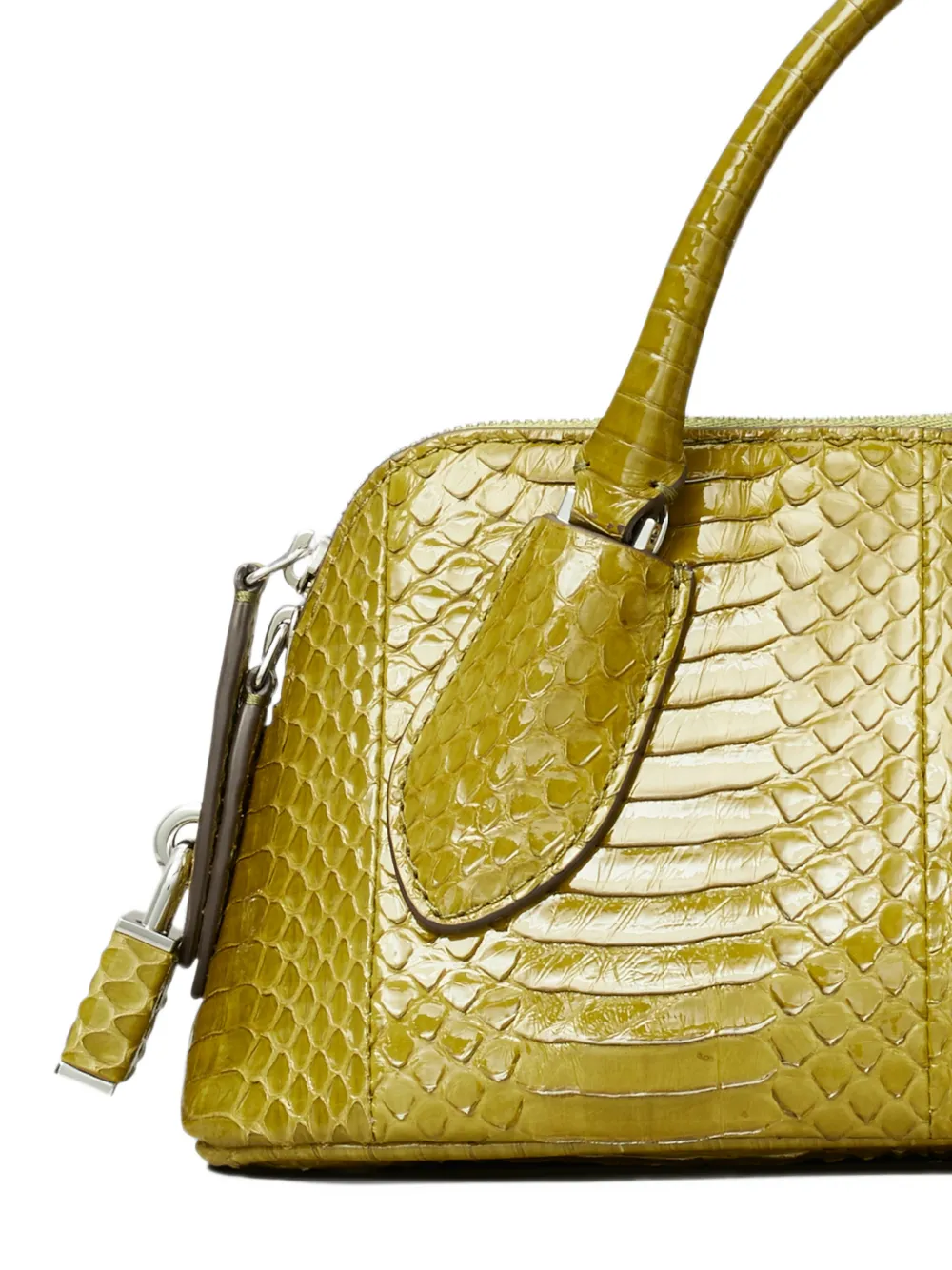 Tory Burch Lock snake top-handle bag Groen