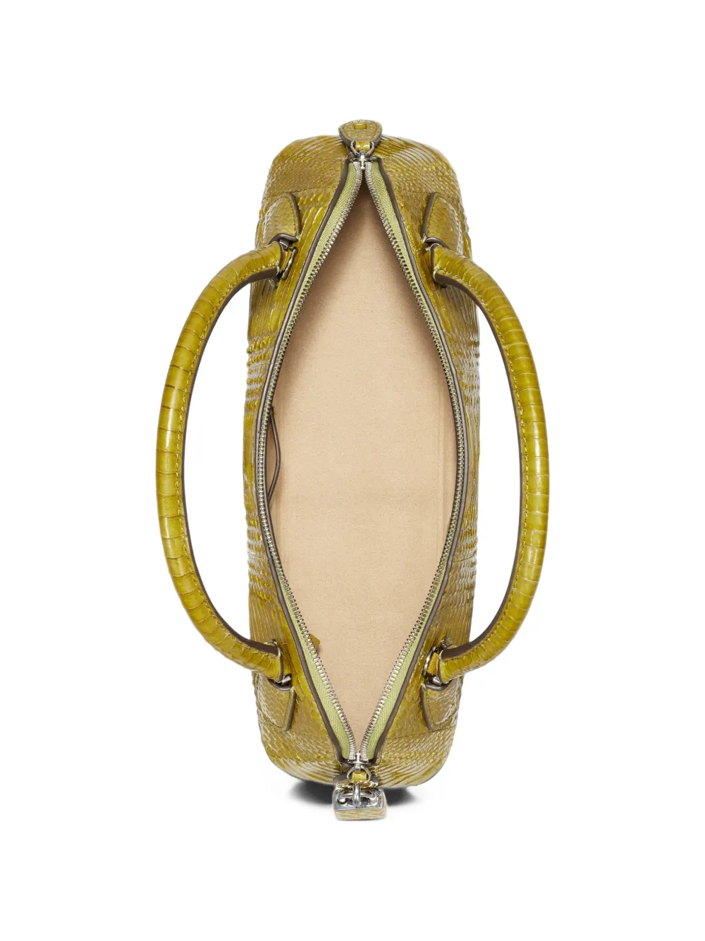 Tory Burch Lock snake top-handle bag Groen
