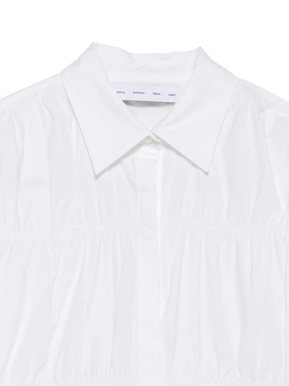 Proenza Schouler White Label Pearl popeline blouse met ruches Wit
