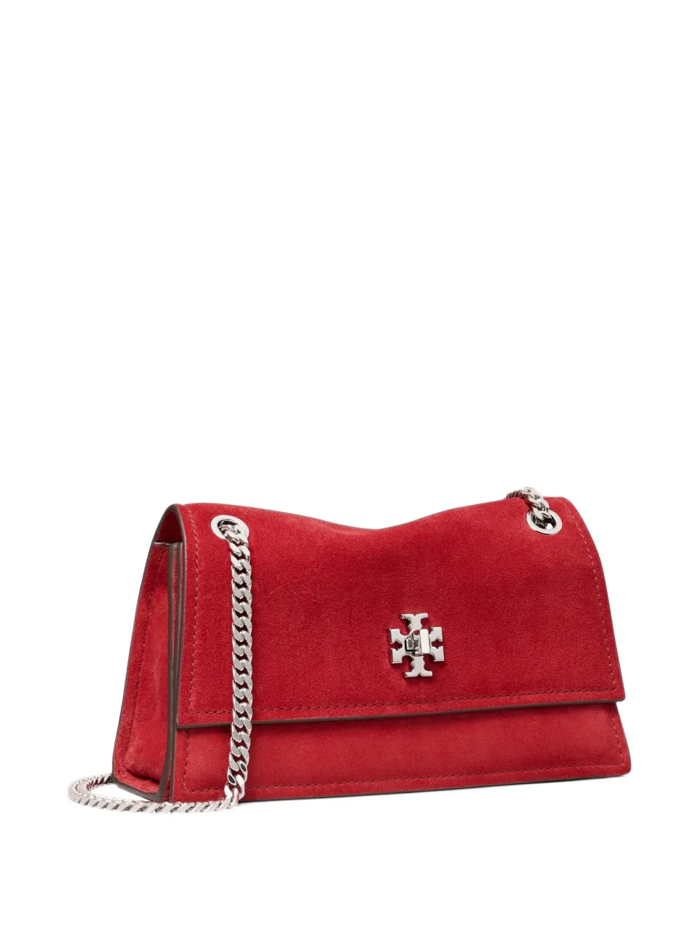 Tory Burch mini Kira turnlock suede shoulder bag Rood