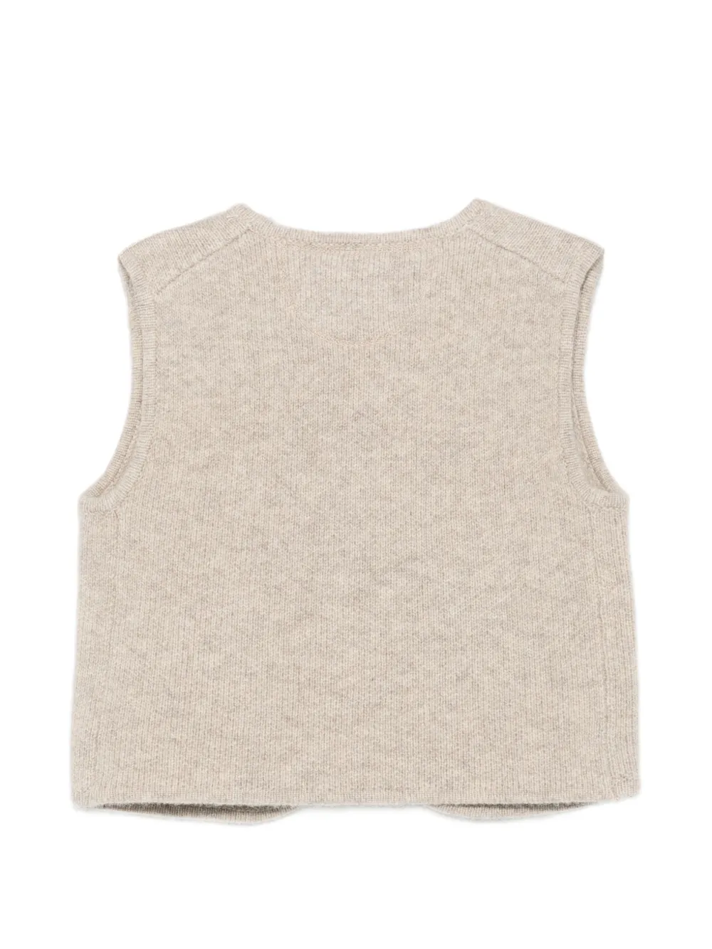 Donsje Gebreid gilet met knopen Beige