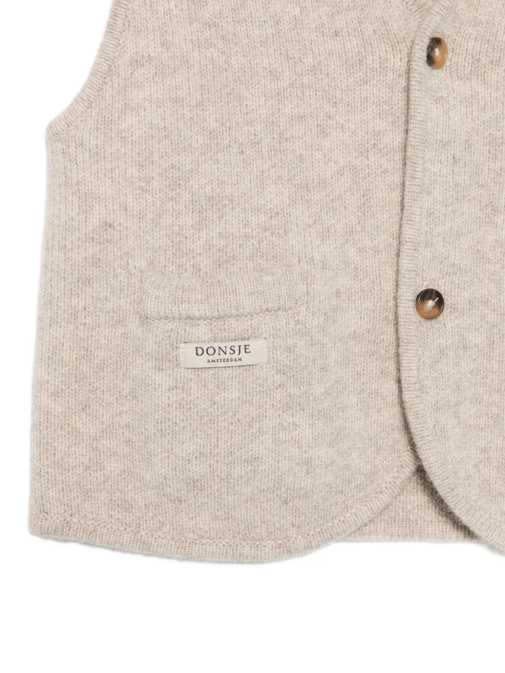 Donsje Gebreid gilet met knopen Beige