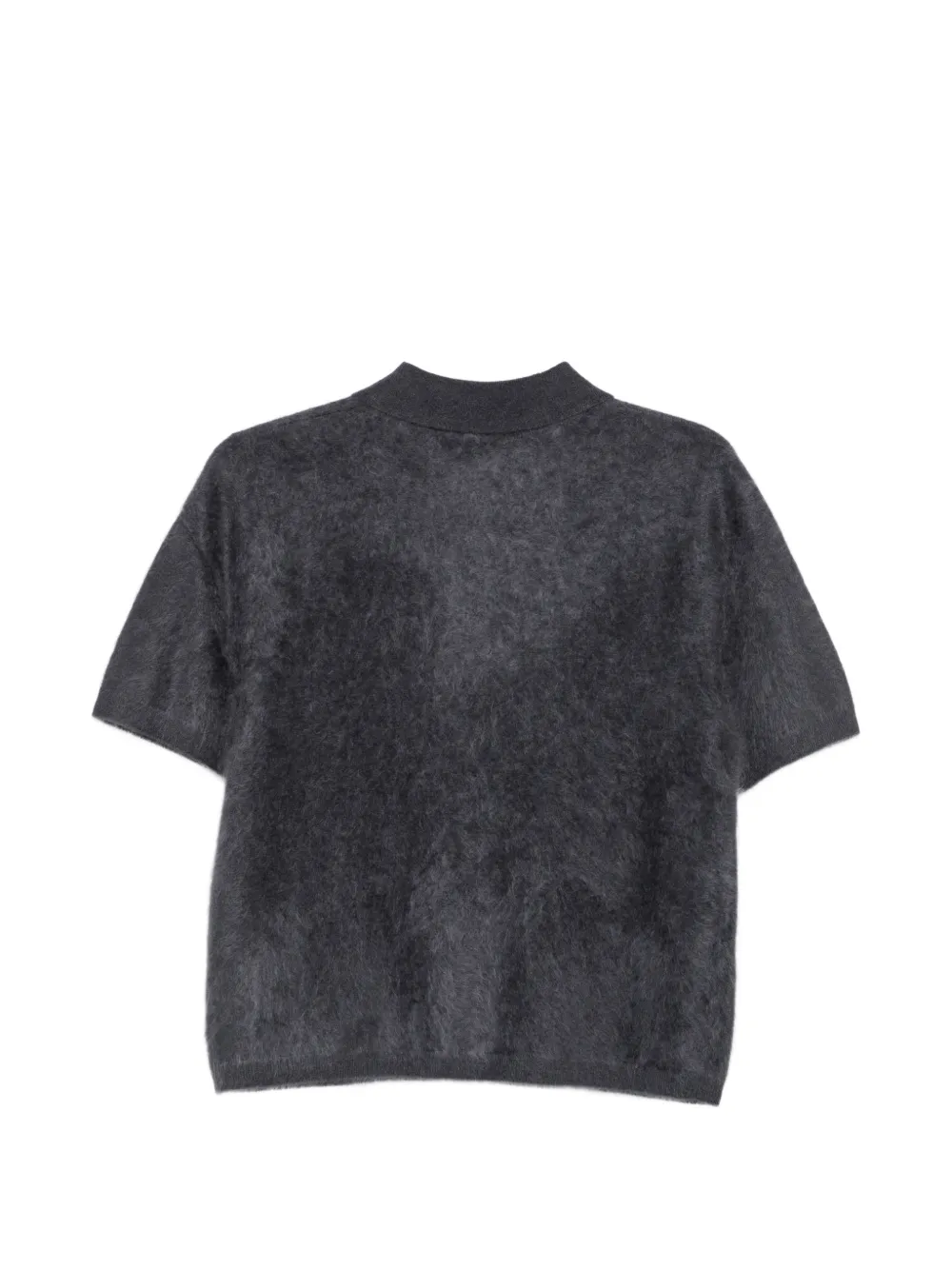 Majestic Filatures Gebreid poloshirt met korte mouwen en geborsteld effect Grijs
