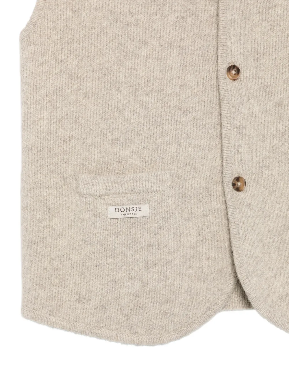 Donsje Gebreid gilet met knoopsluiting Beige