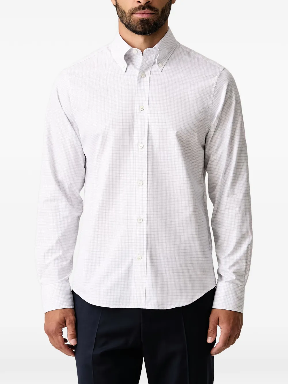 Gant Geruit overhemd Wit