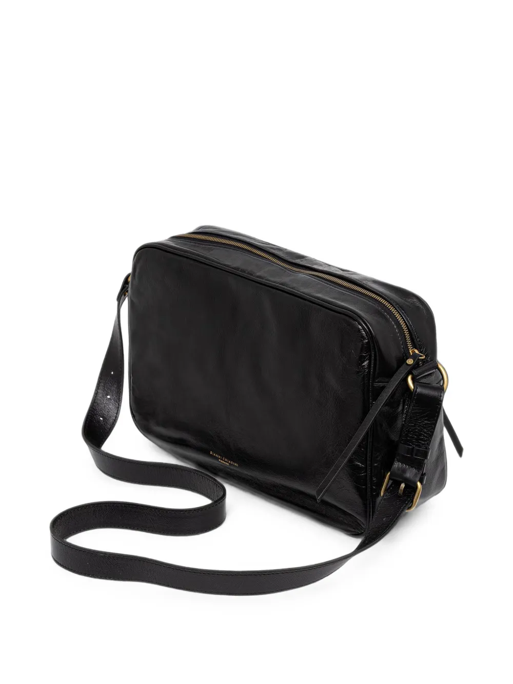 GIANNI CHIARINI Cora leren crossbodytas met textuur Zwart