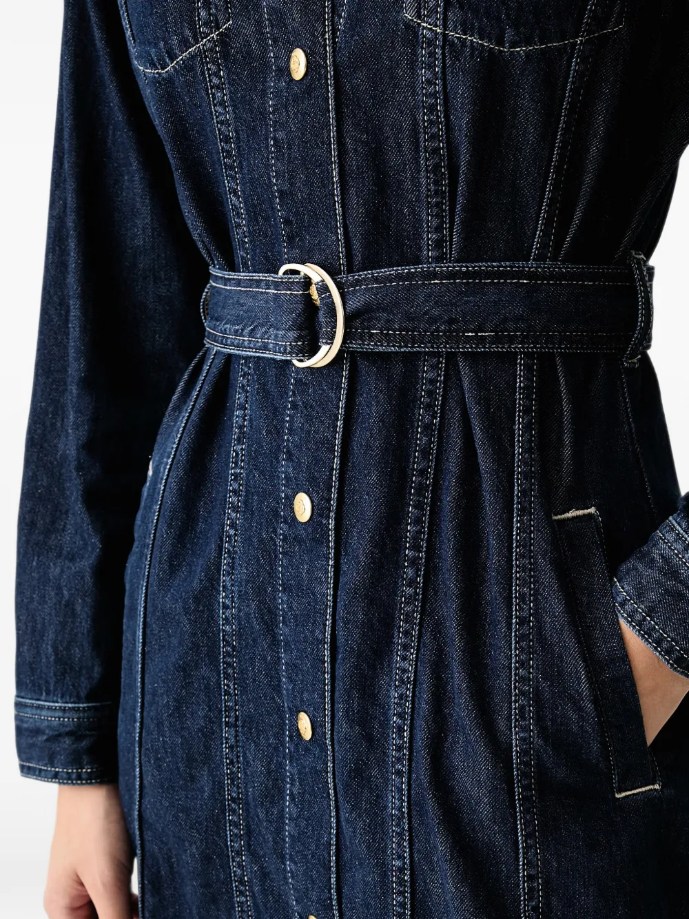 Gant Button-down midi-jurk met ceintuur Blauw