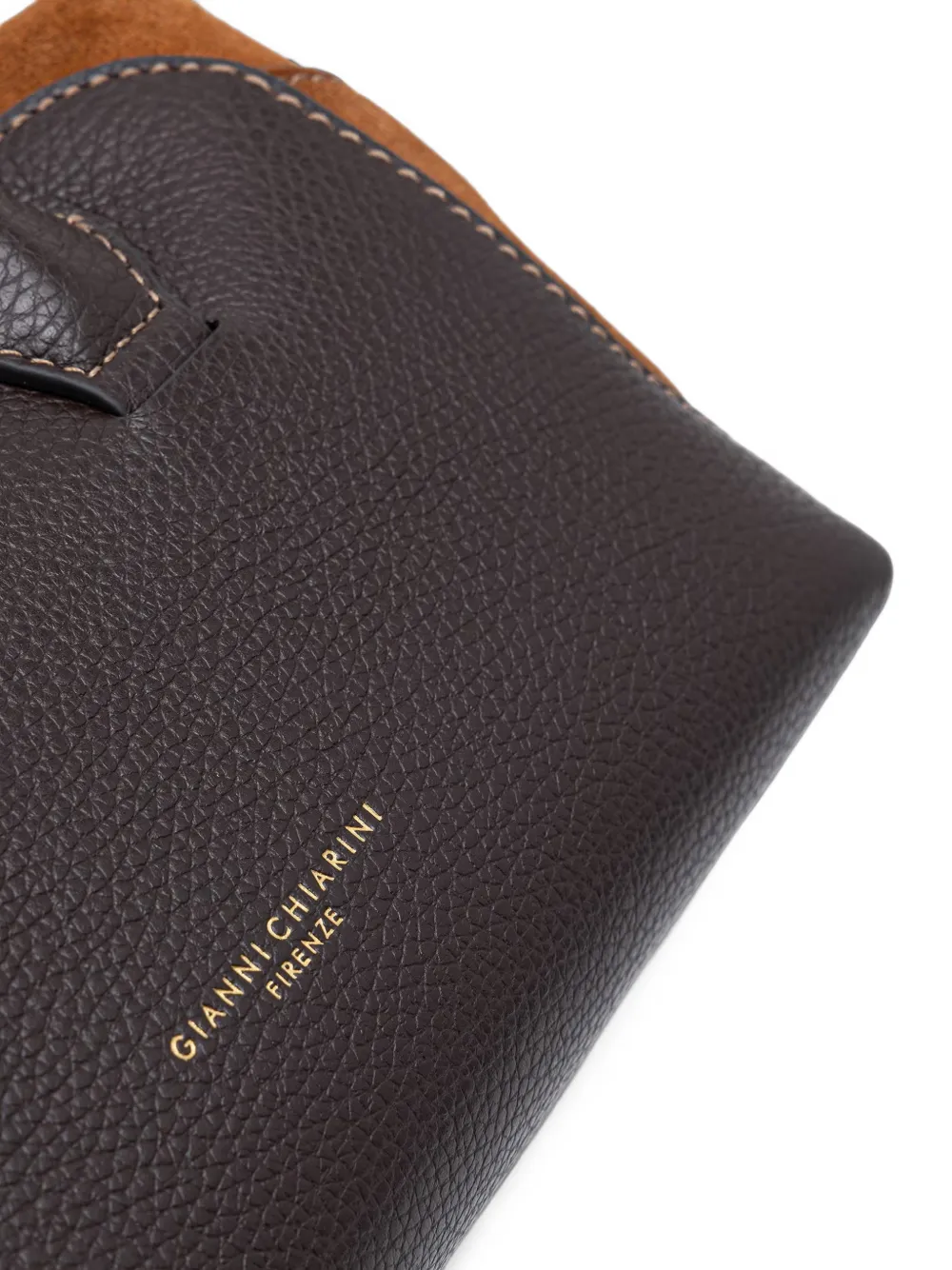 GIANNI CHIARINI Gemma leren shopper met textuur en suède vlakken Bruin