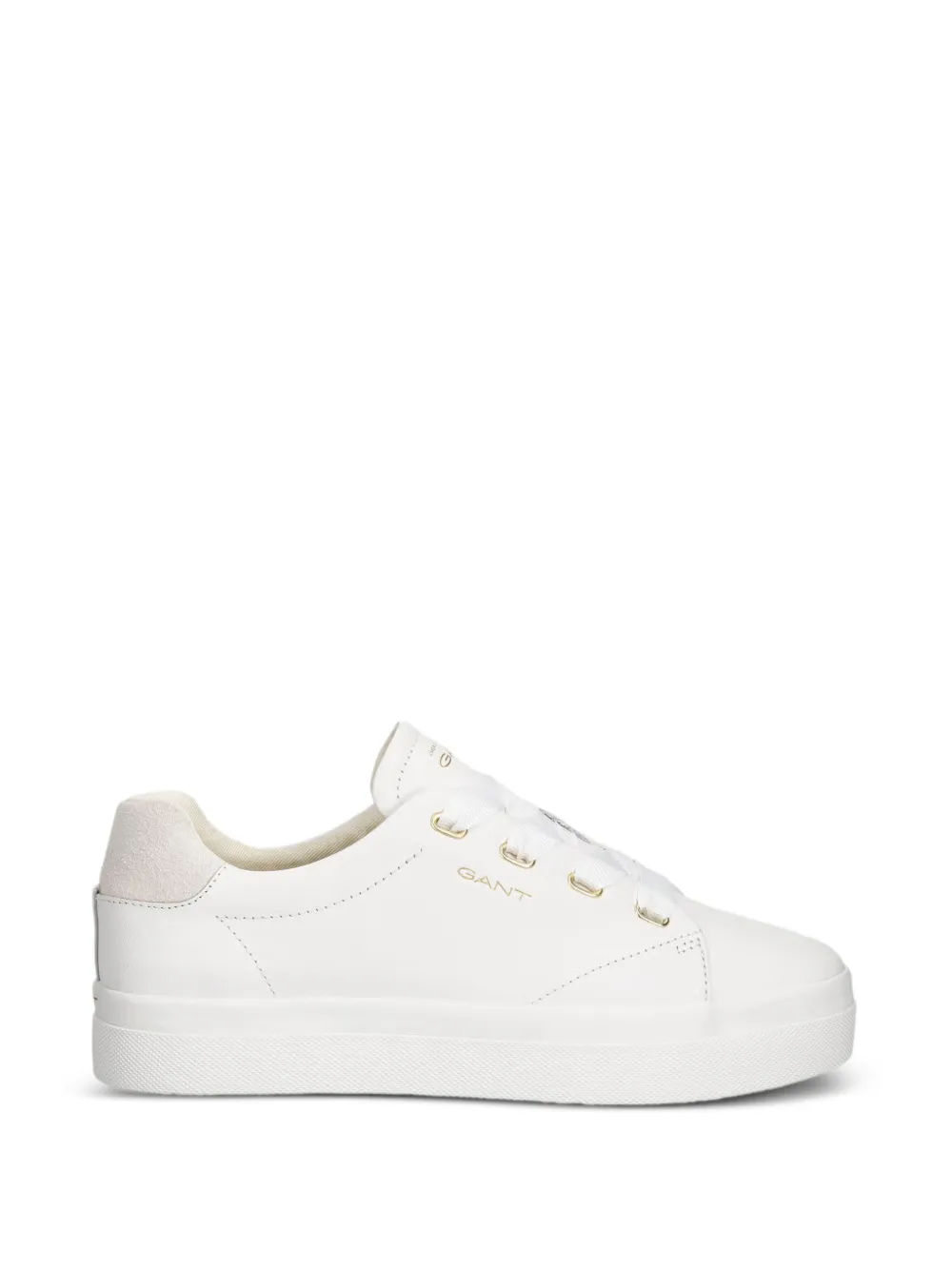 Gant logo-print leather sneakers - Weiß