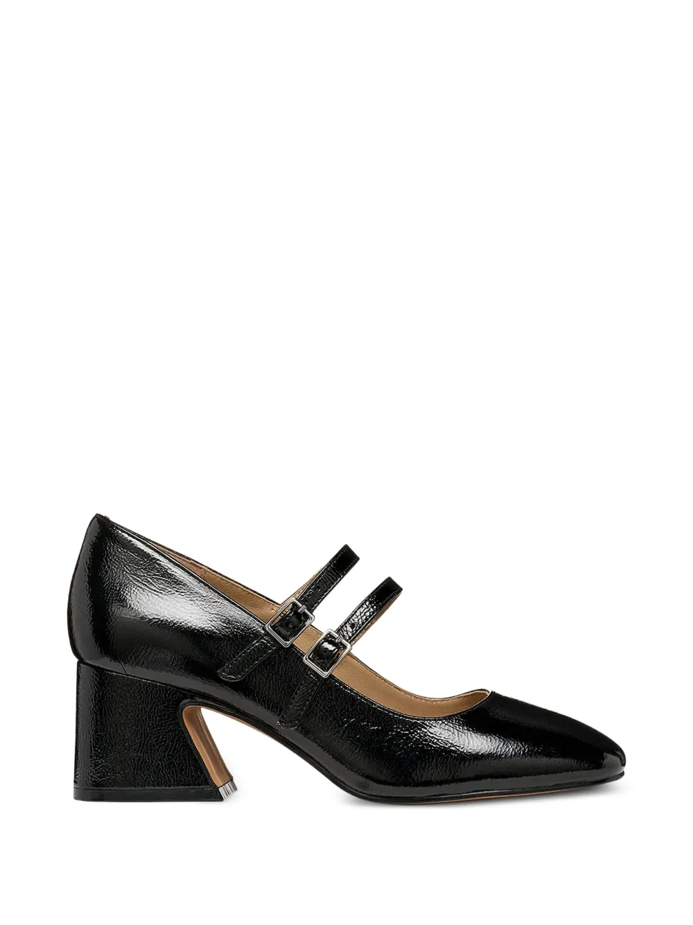 Geox Kalidine double-strap patent-finish pumps - Nero