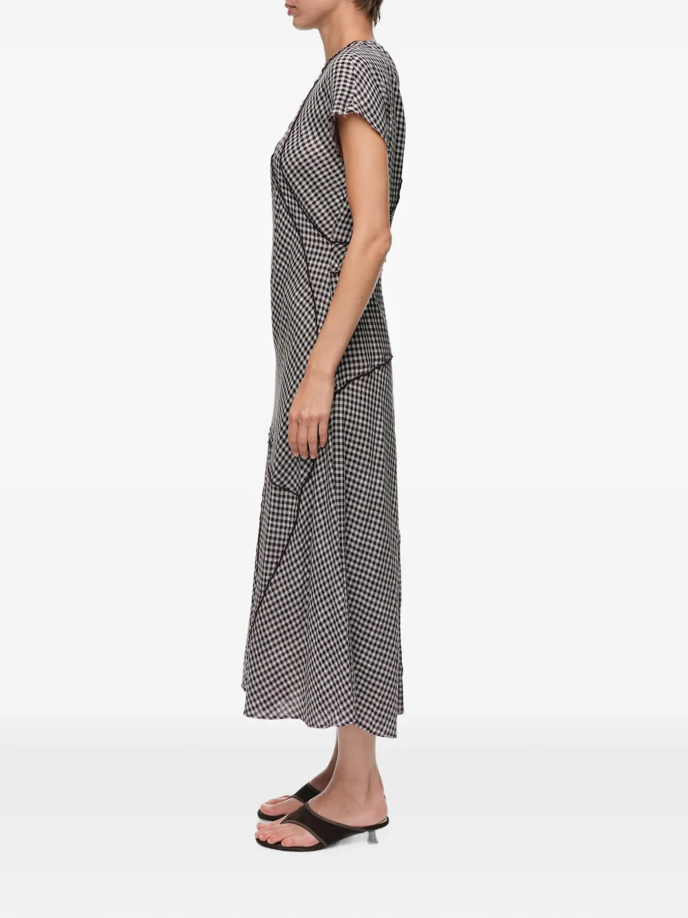 BIMBA Y LOLA Patchworkjurk met ruitpatroon en rafeldetails Zwart