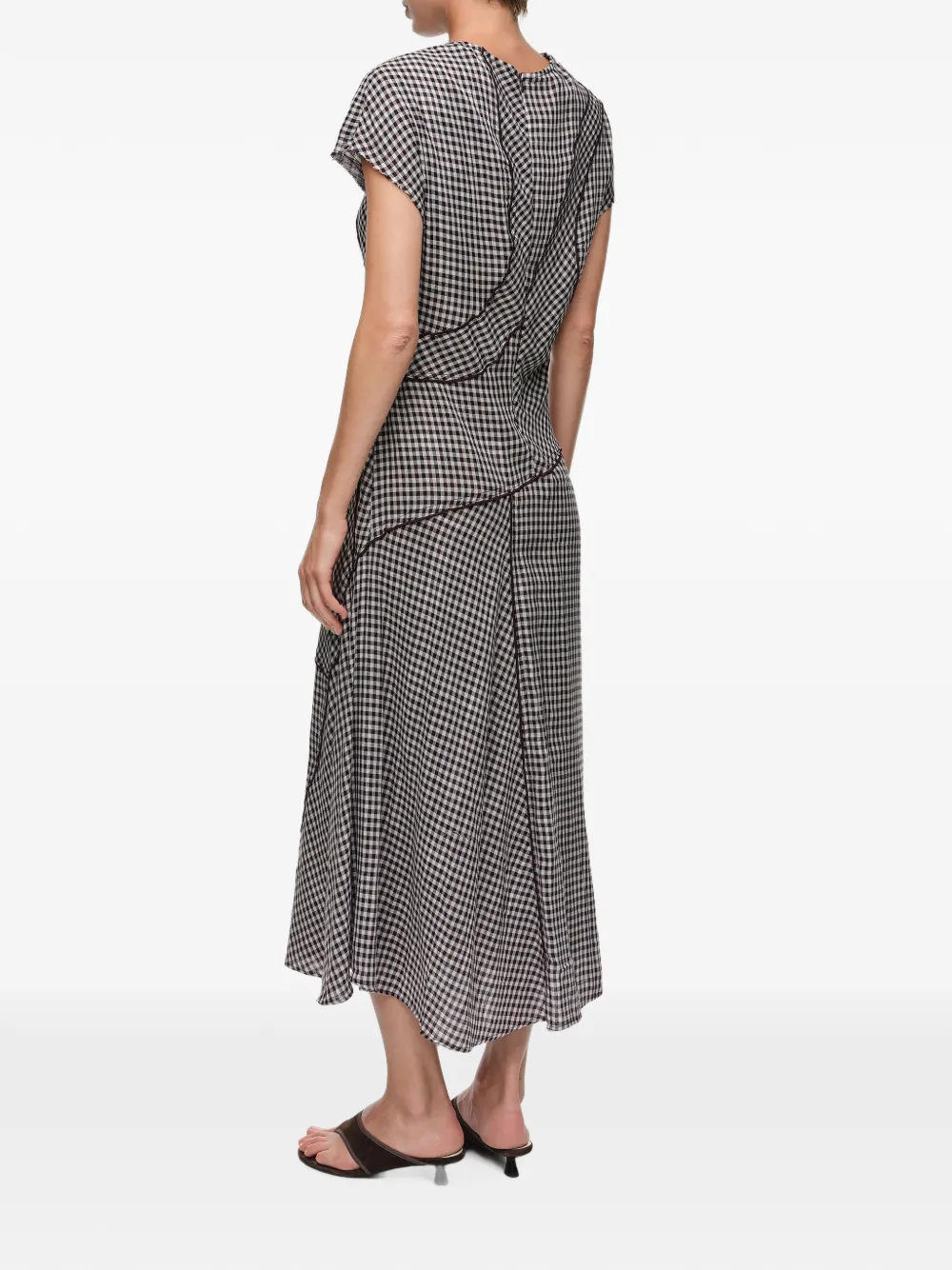 BIMBA Y LOLA Patchworkjurk met ruitpatroon en rafeldetails Zwart