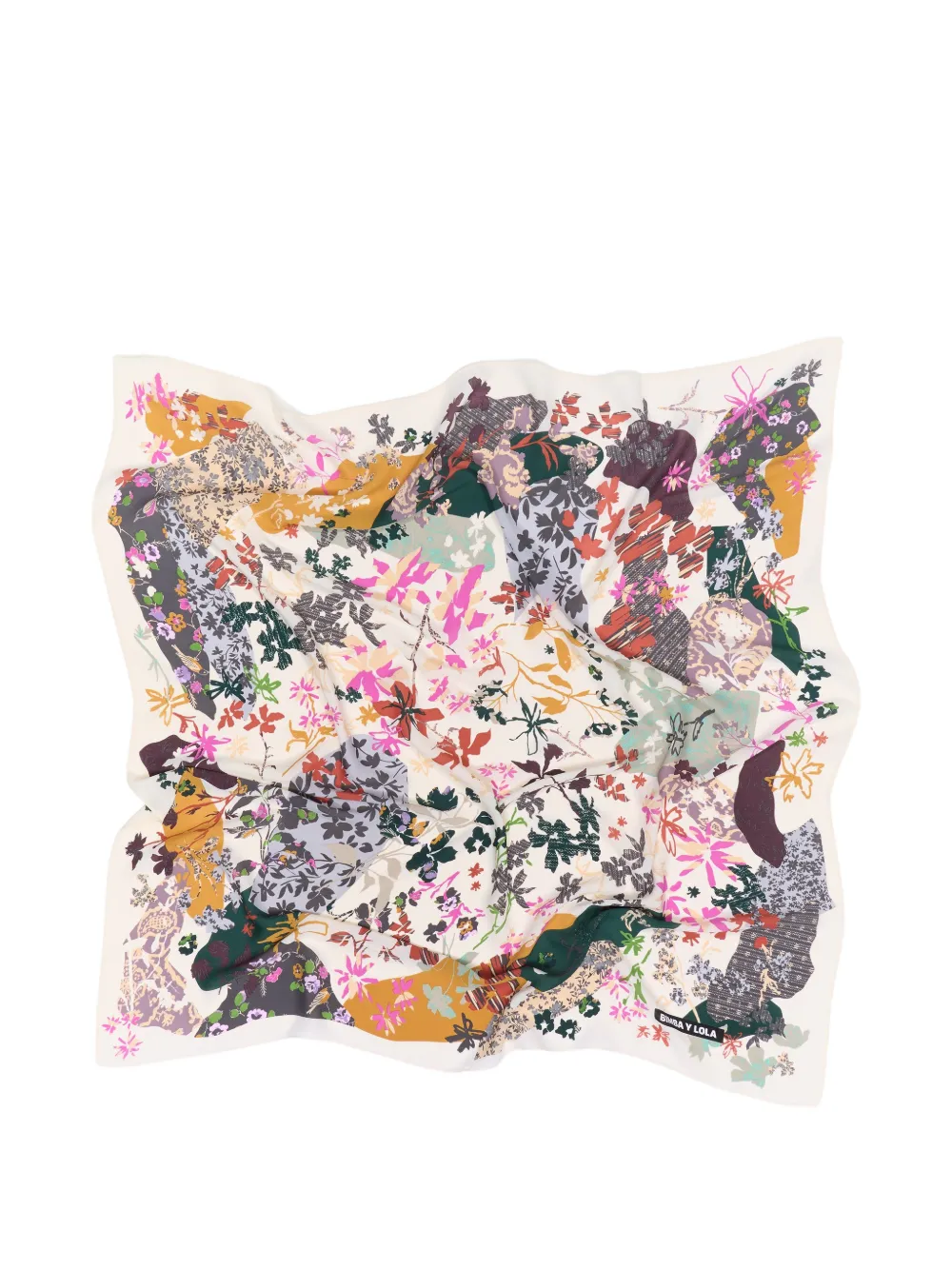 BIMBA Y LOLA Sjaal met bloemenfragmenten Beige