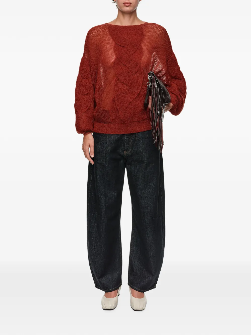 BIMBA Y LOLA Trui met kabelpatroon Rood