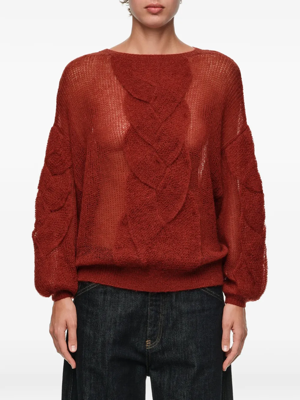 BIMBA Y LOLA Trui met kabelpatroon Rood