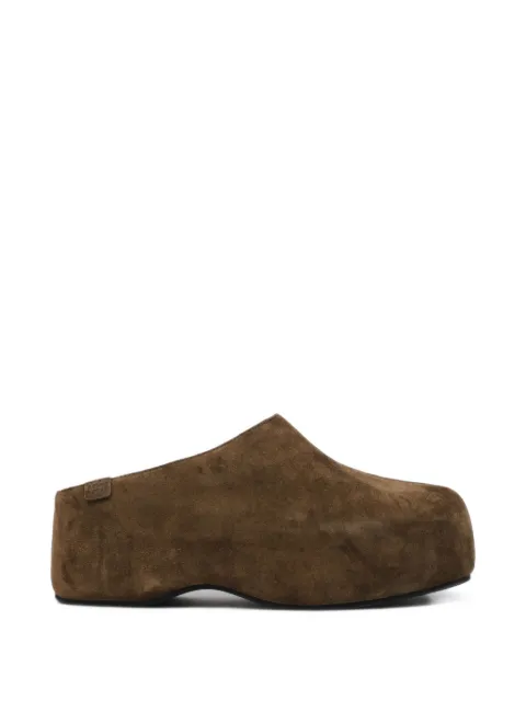 BIMBA Y LOLA dark-green suede platform clogs