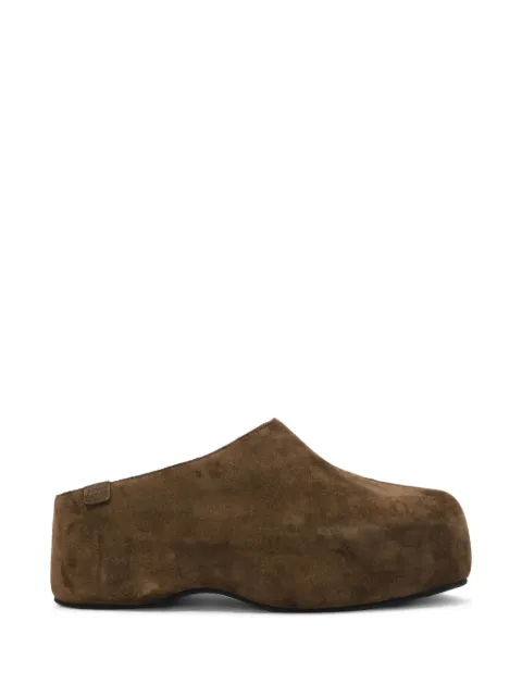 BIMBA Y LOLA dark-green suede platform clogs