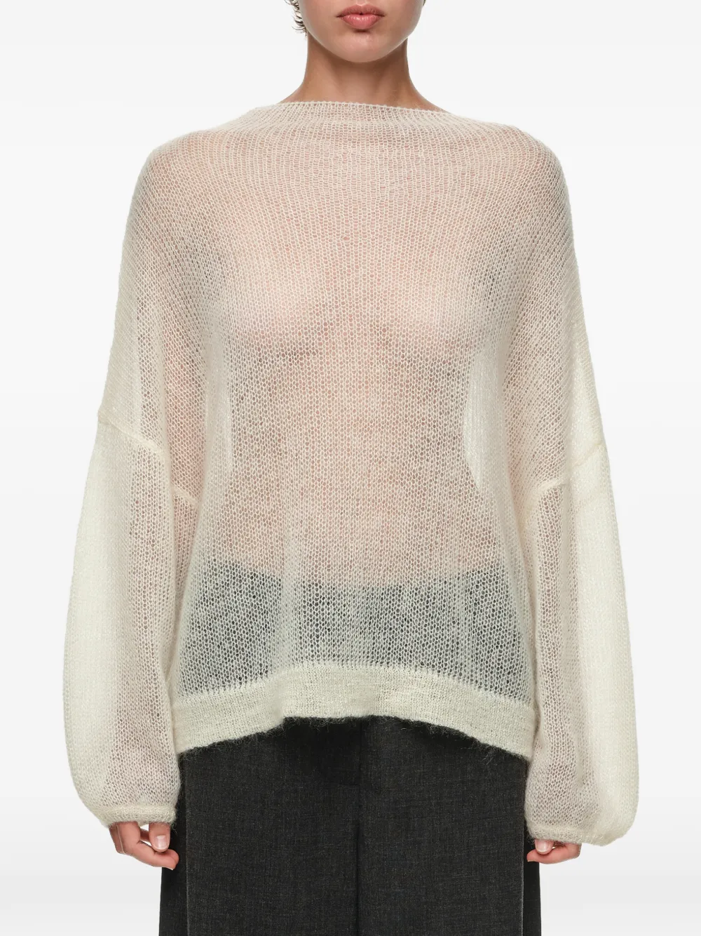 BIMBA Y LOLA ivory mohair high neck sweater