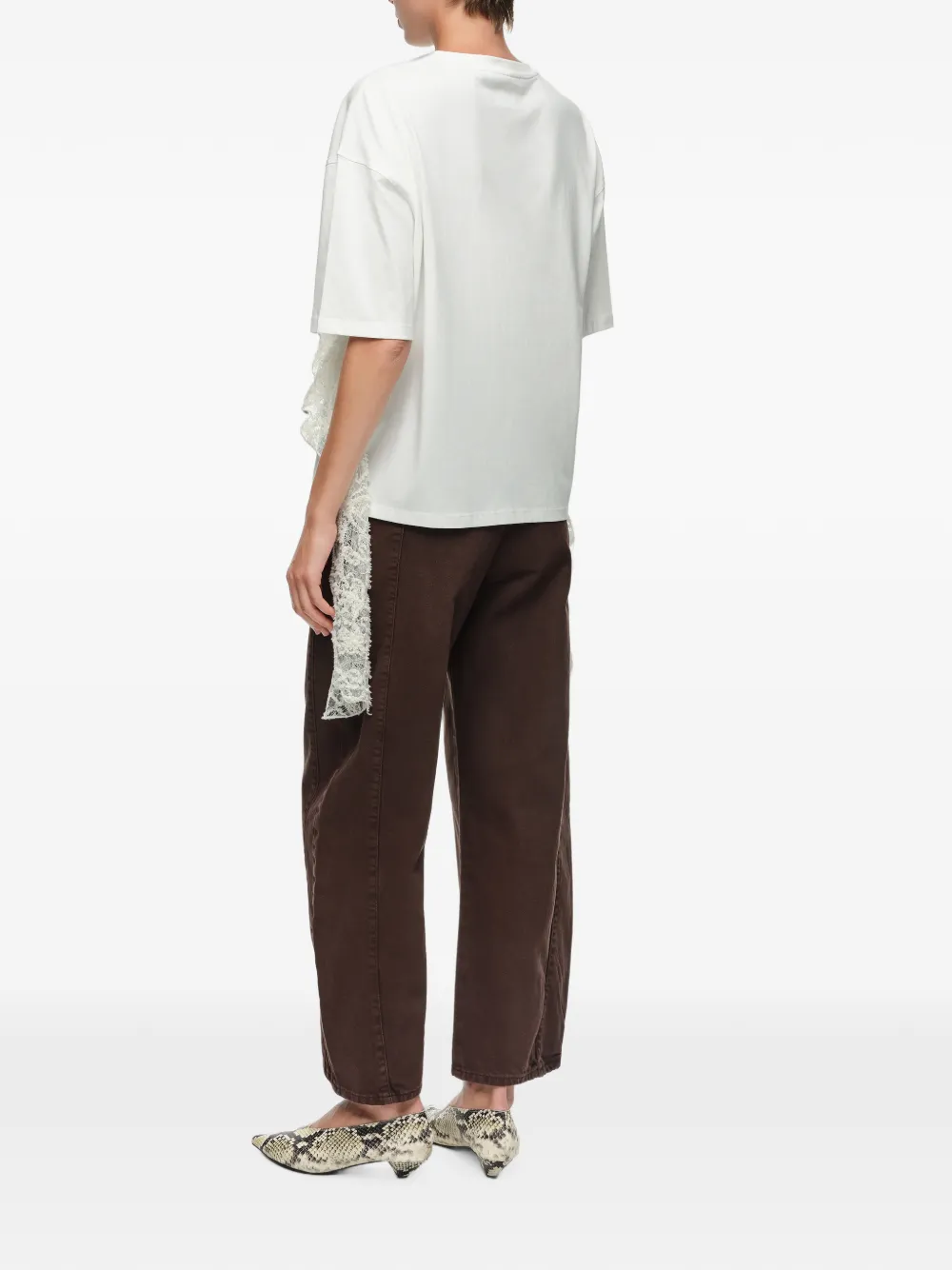 BIMBA Y LOLA T-shirt met kanten laag Wit