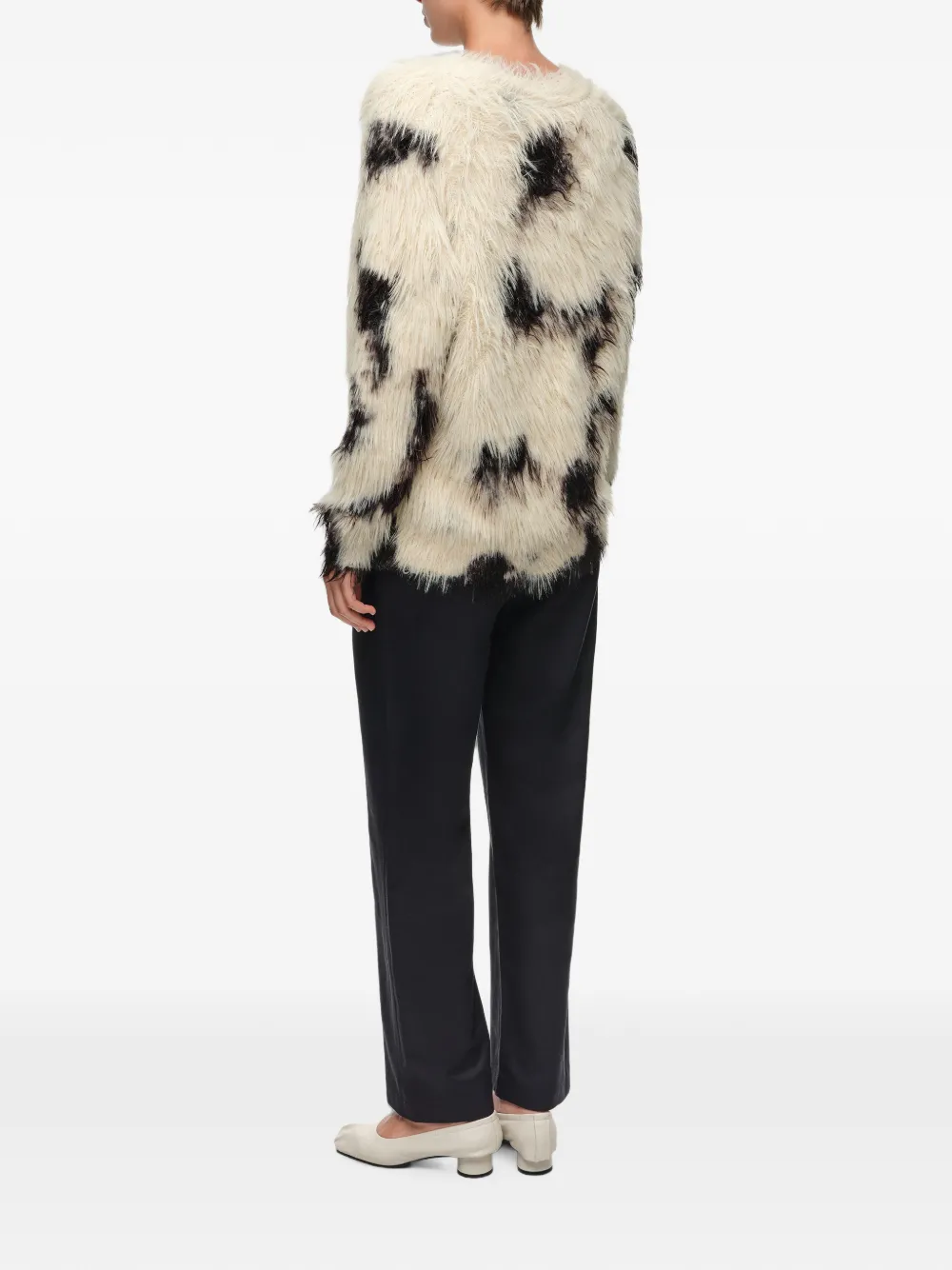 BIMBA Y LOLA Trui van ponybont met V-hals Beige