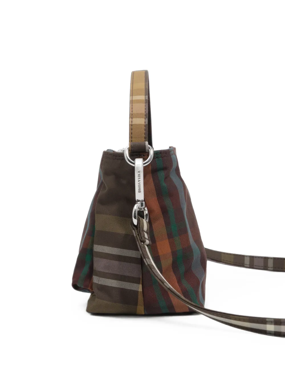 BIMBA Y LOLA Chihuahua mini-tas met tartan-ruit Bruin