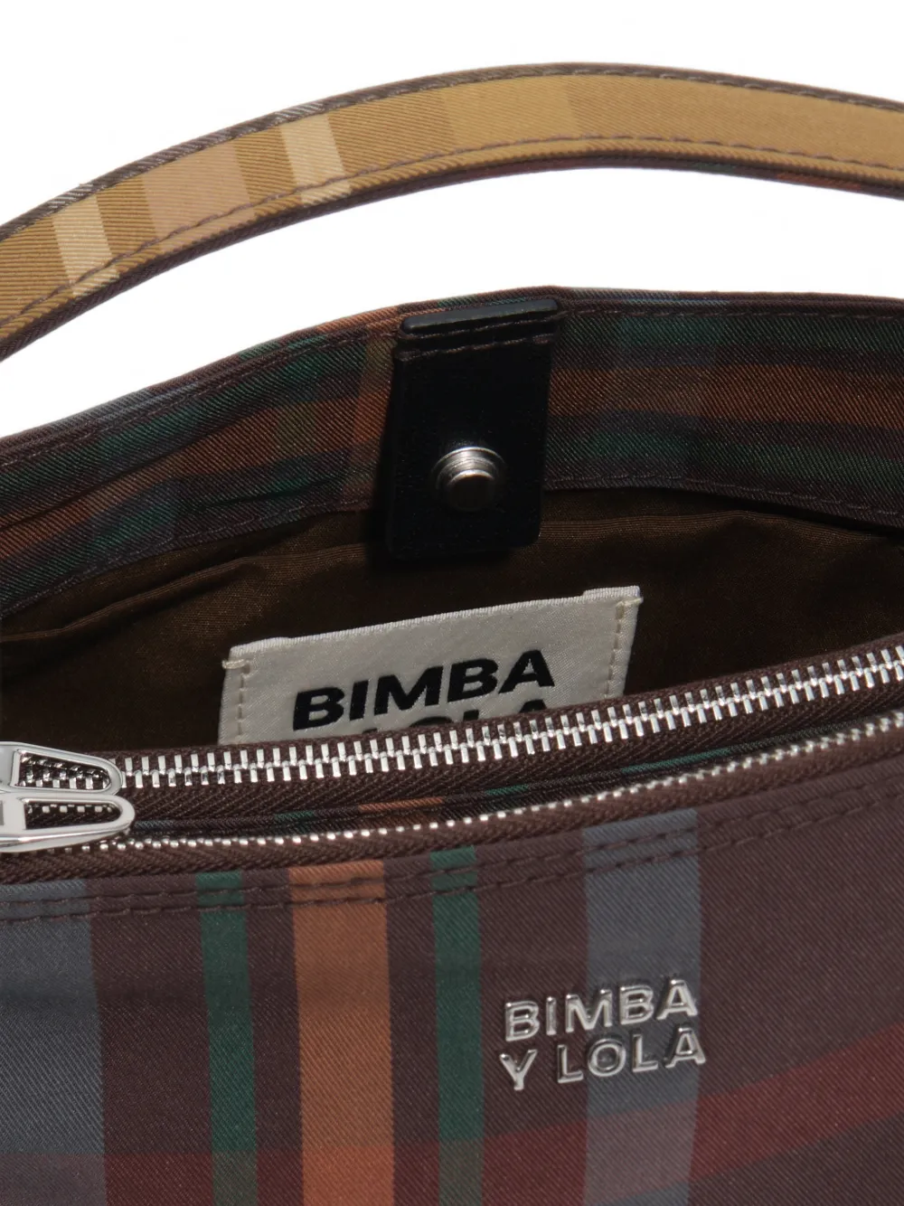 BIMBA Y LOLA Chihuahua mini-tas met tartan-ruit Bruin