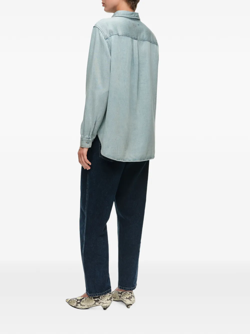 BIMBA Y LOLA Rechte soepelvallende denim blouse Blauw