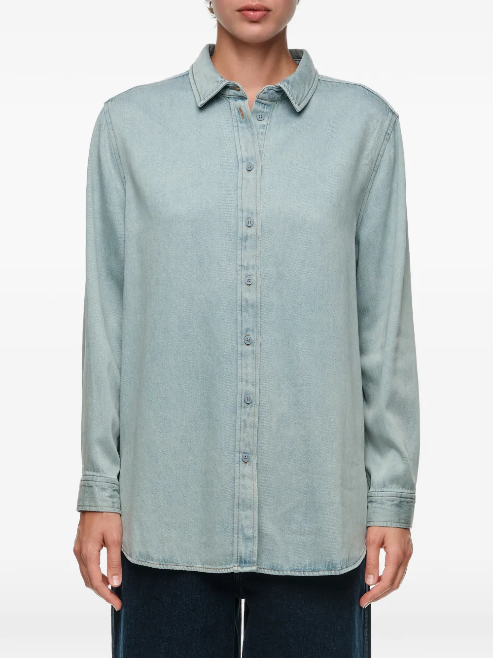 BIMBA Y LOLA Rechte soepelvallende denim blouse Blauw