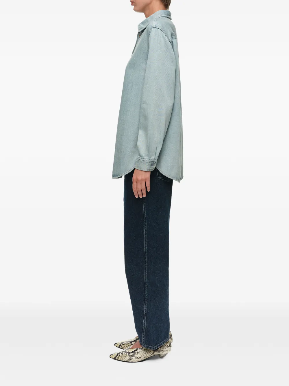 BIMBA Y LOLA Rechte soepelvallende denim blouse Blauw