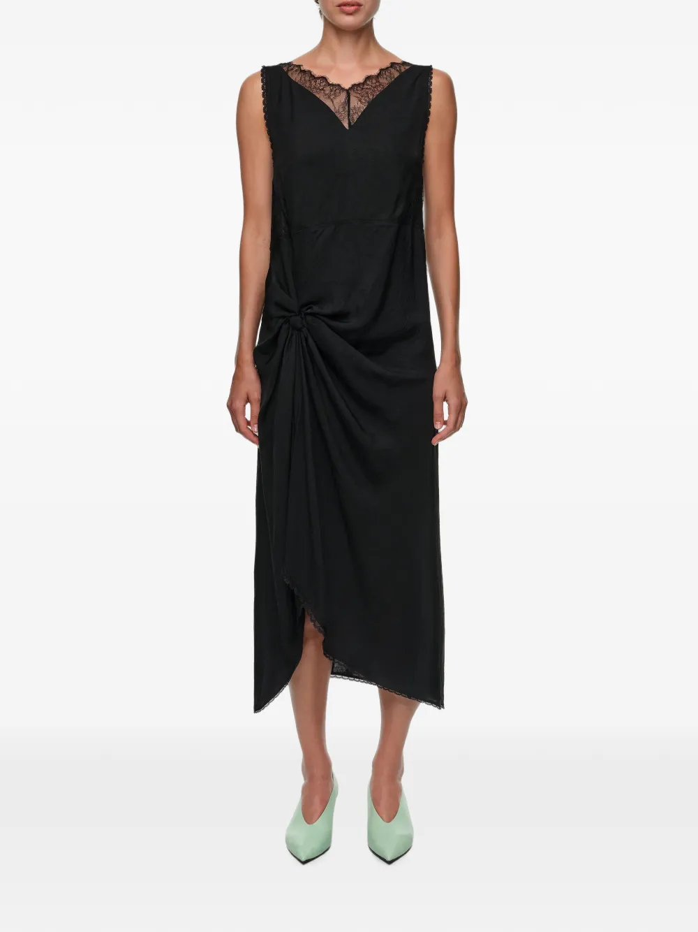 BIMBA Y LOLA Jurk met kanten knoopdetail Zwart