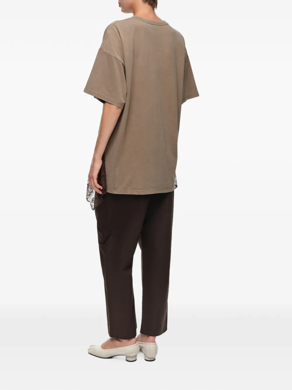 BIMBA Y LOLA T-shirt met kant en ruches Beige