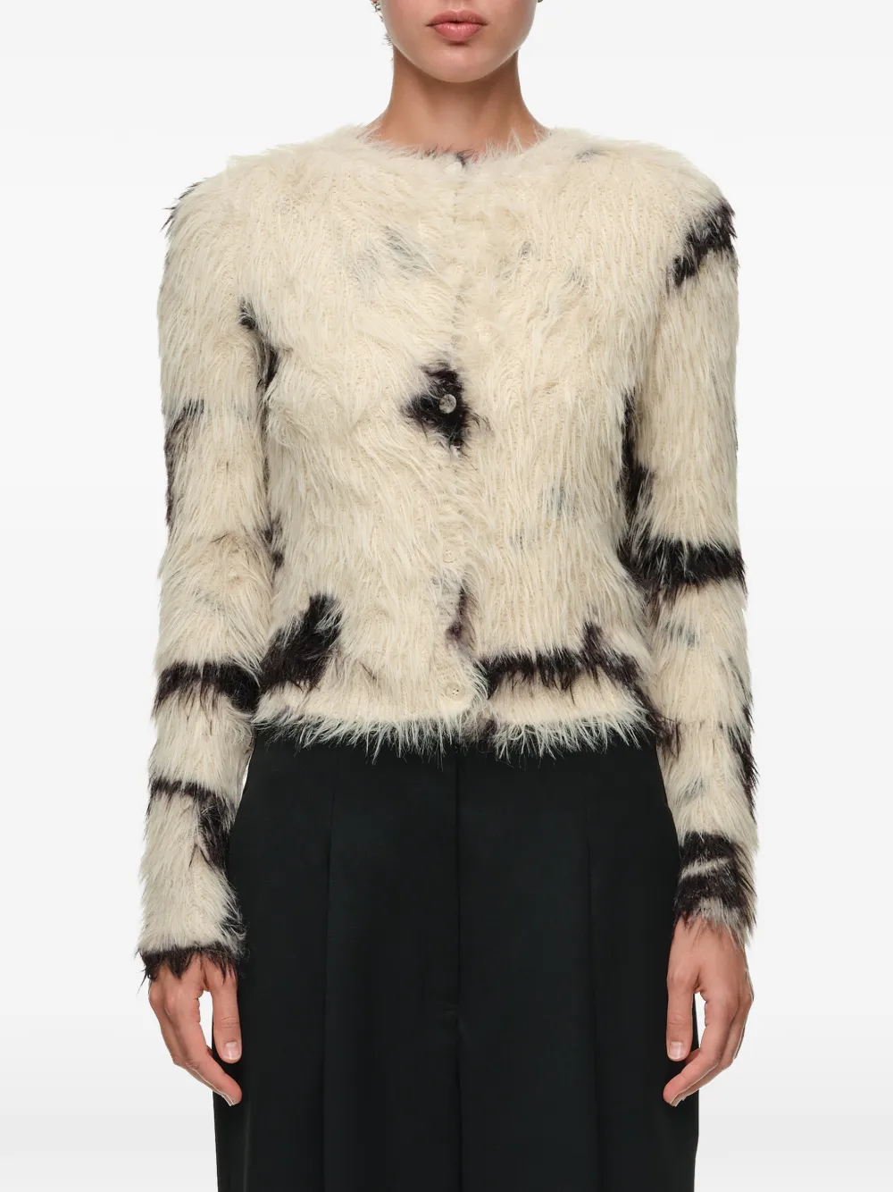 BIMBA Y LOLA Vest van ponybont met rechte pasvorm Beige