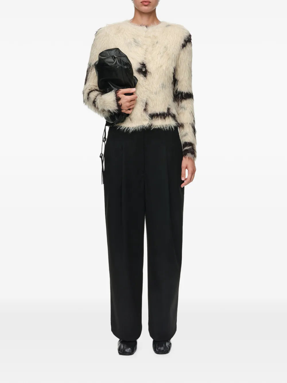 BIMBA Y LOLA Vest van ponybont met rechte pasvorm Beige