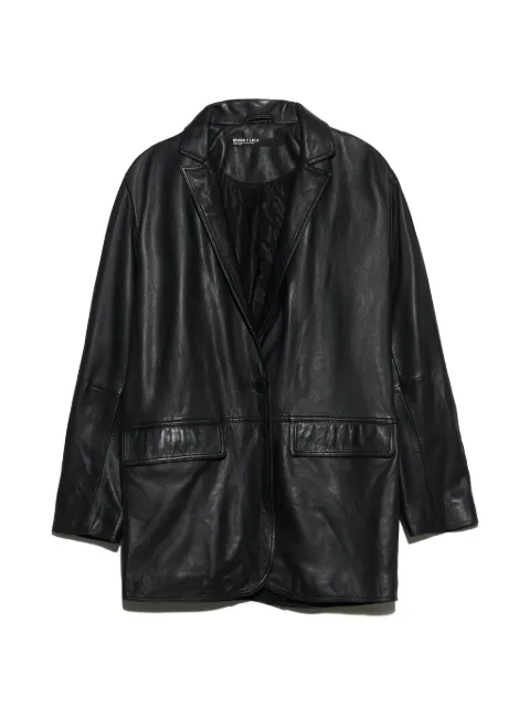 BIMBA Y LOLA black leather tailored jacket