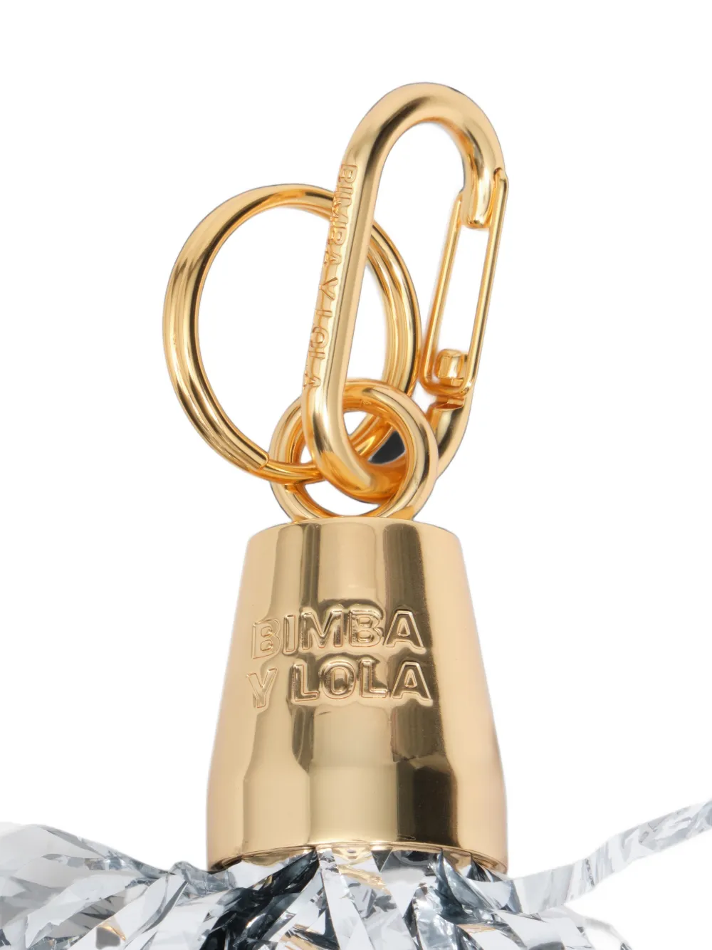 BIMBA Y LOLA Metallic sleutelhanger met pompon Zilver