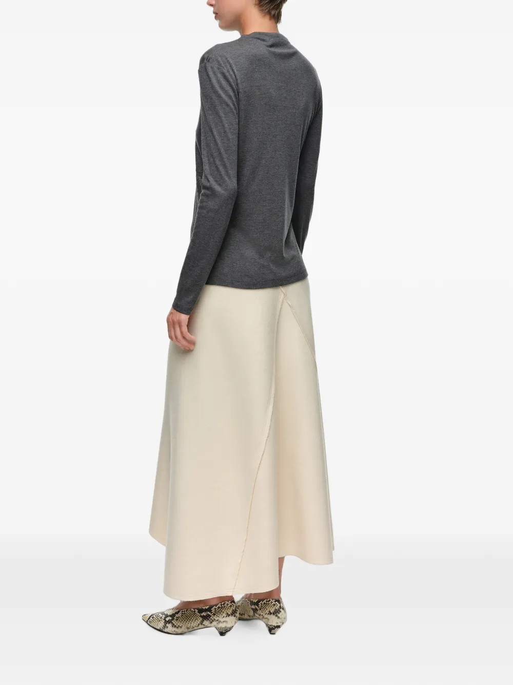 BIMBA Y LOLA T-shirt met kant bij de taille Grijs