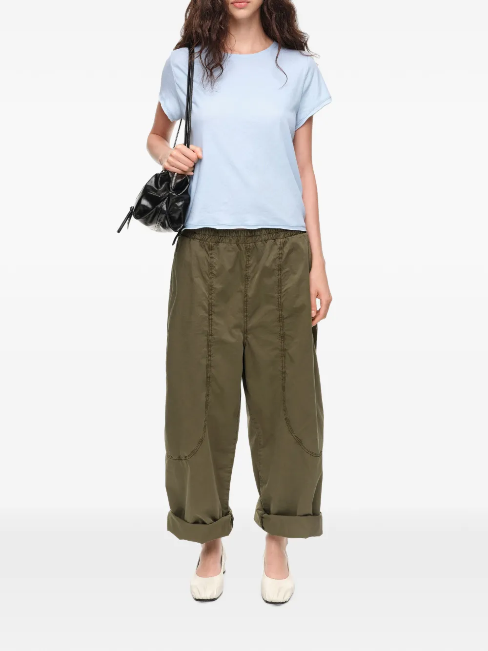 BIMBA Y LOLA Gerafeld T-shirt met ronde hals Blauw