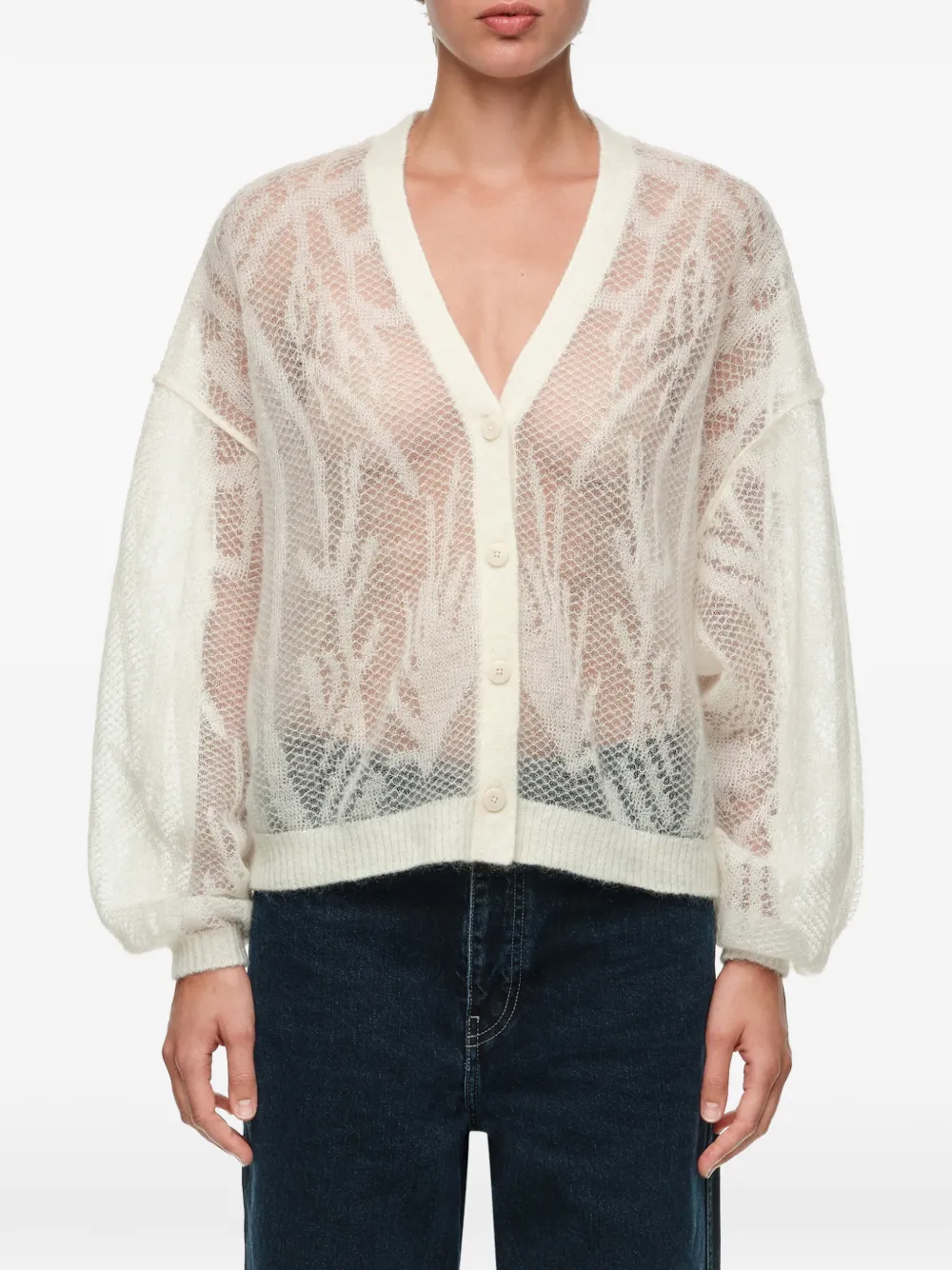 BIMBA Y LOLA Vest met opengewerkt patroon Beige
