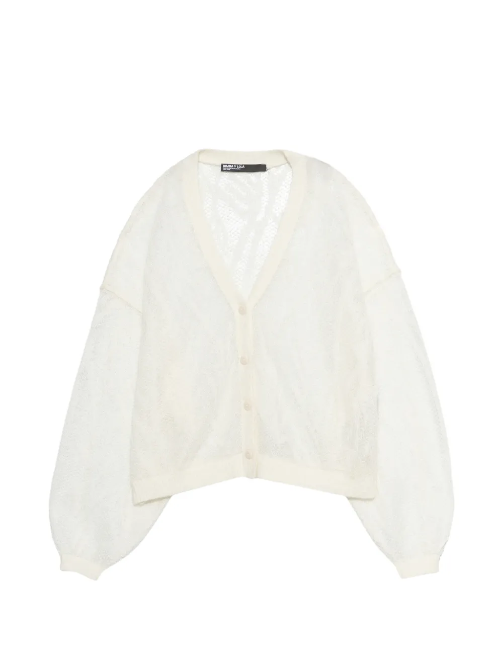 BIMBA Y LOLA ivory mohair openwork cardigan - Toni neutri