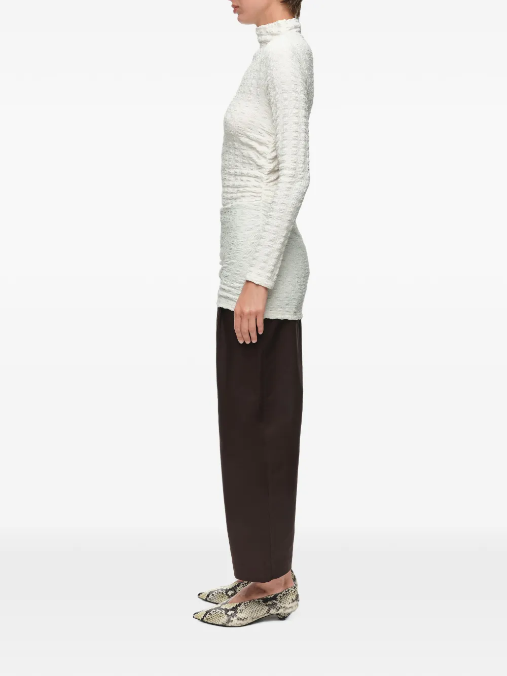 BIMBA Y LOLA T-shirt met ruchestextuur Beige