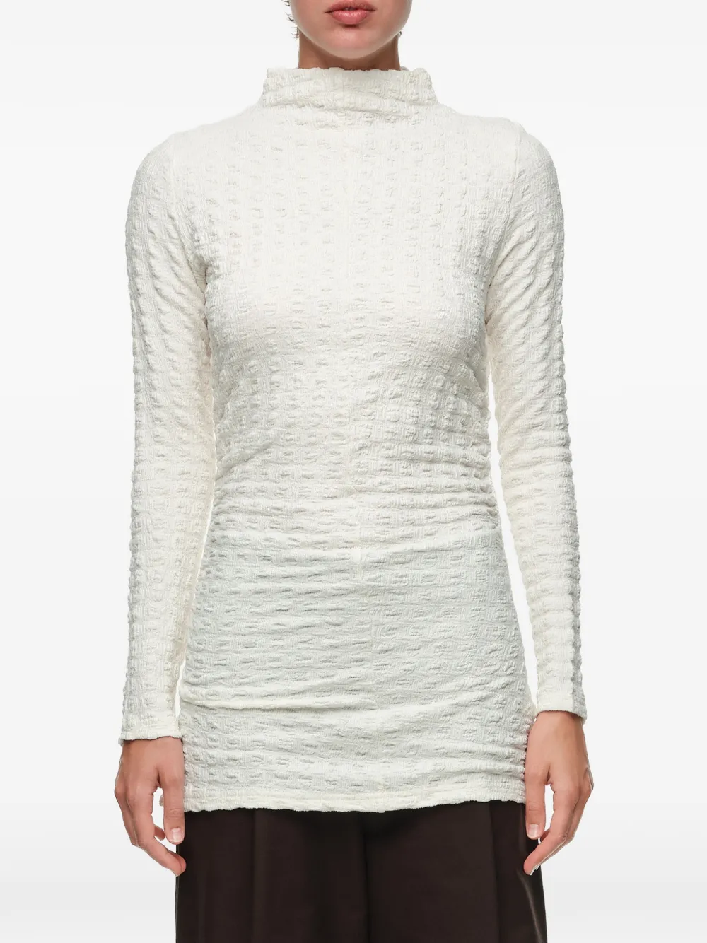 BIMBA Y LOLA T-shirt met ruchestextuur Beige