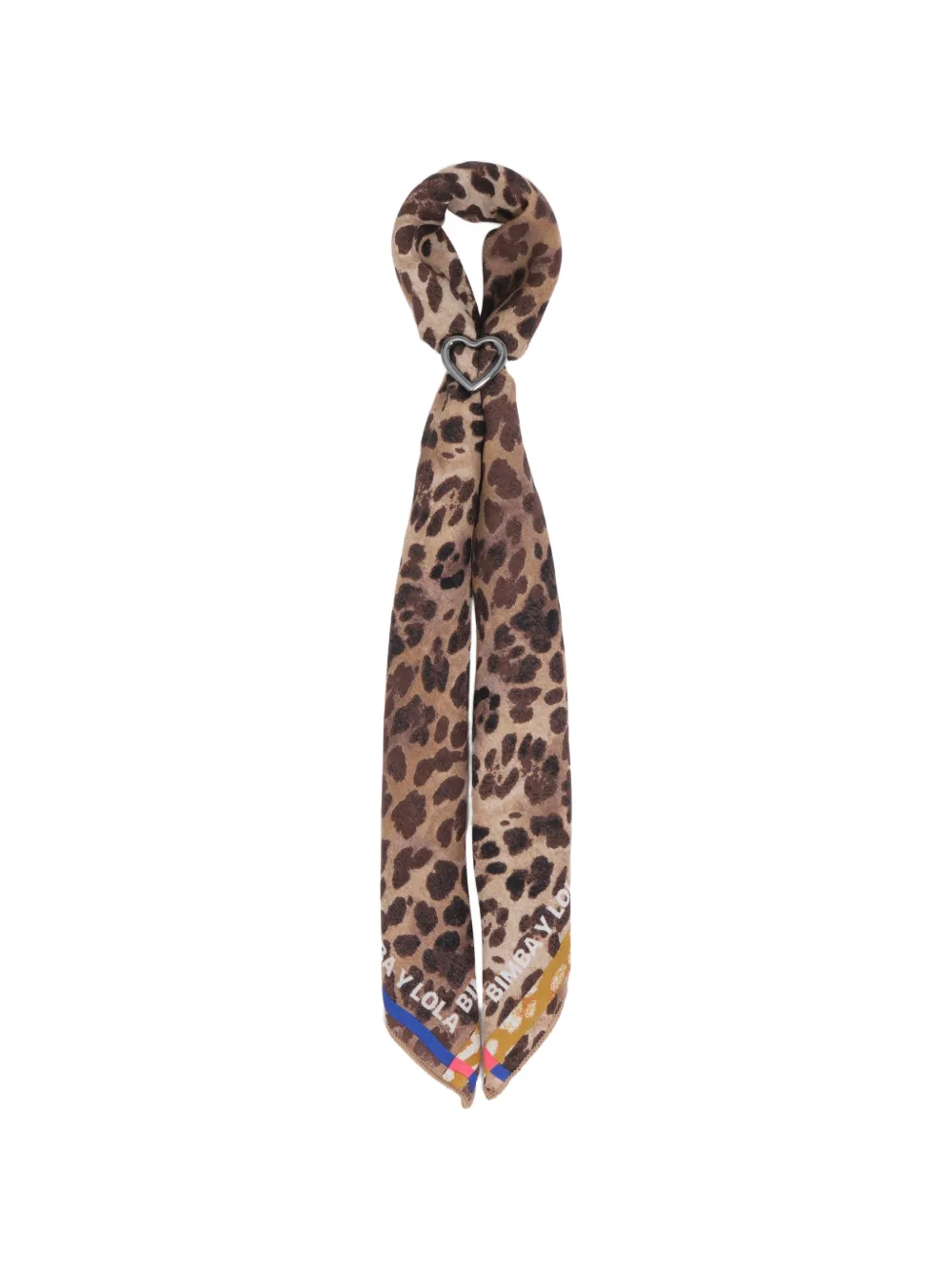 BIMBA Y LOLA Sjaalbedel met dierenprint en logo-rand Bruin